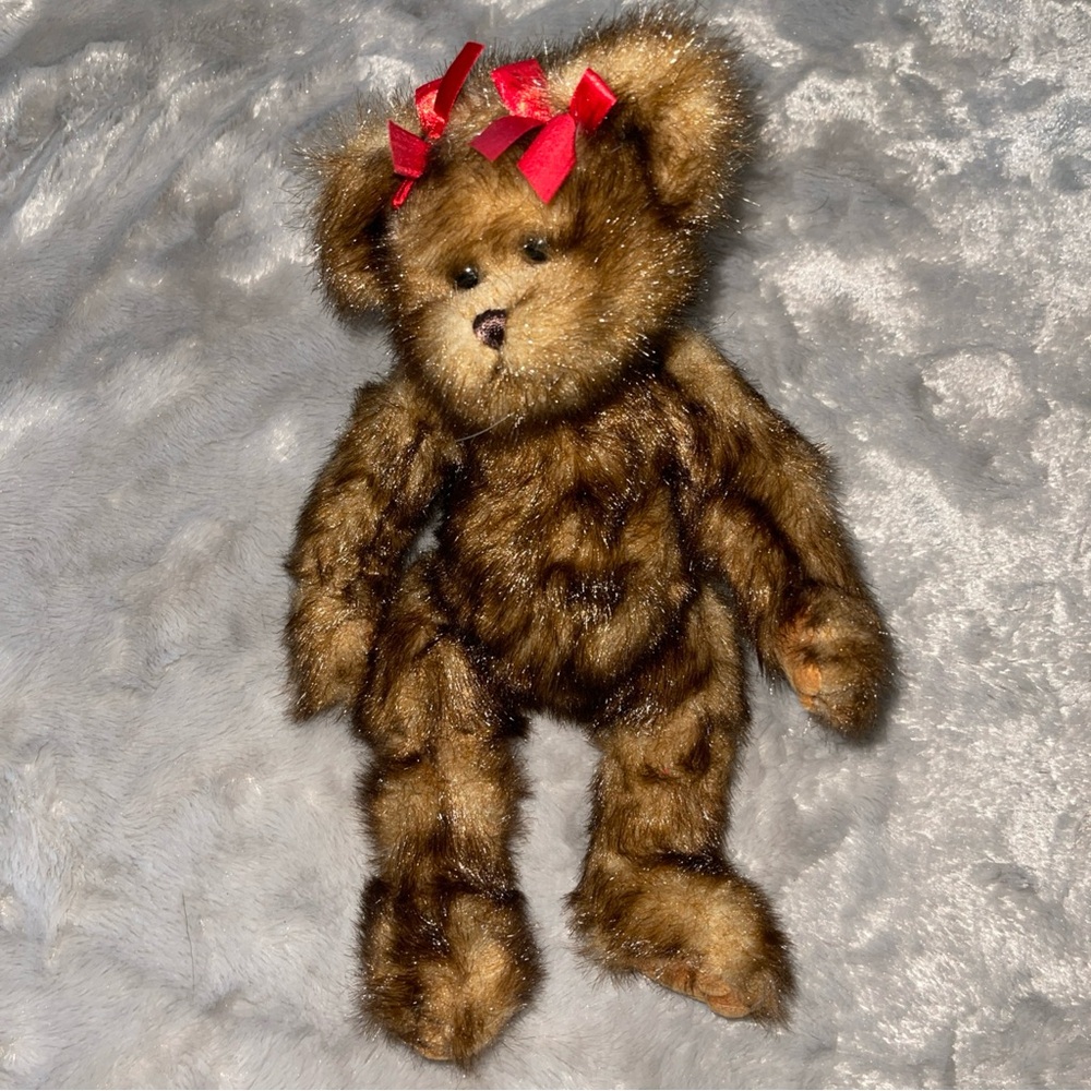 Vintage Faux Mink Teddy Bear Mid Century Jointed Plush Brown Collectible